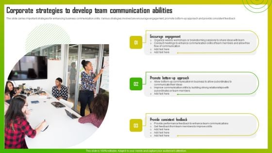 Corporate Strategies To Develop Team Communication Abilities Pictures PDF