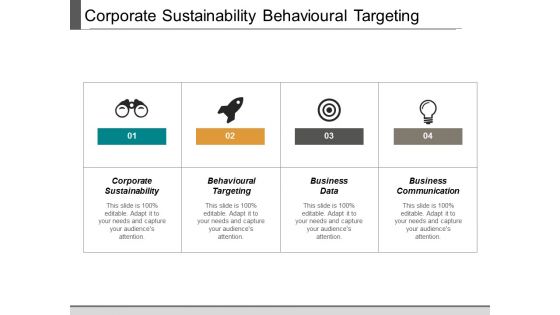 Corporate Sustainability Behavioural Targeting Business Data Business Communication Ppt PowerPoint Presentation Infographics Demonstration