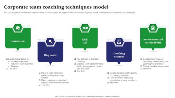 Corporate Team Coaching Techniques Model Elements PDF