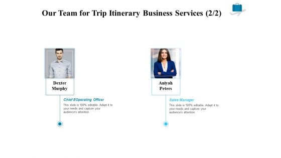 Corporate Travel Itinerary Our Team For Trip Itinerary Business Services Sales Microsoft PDF