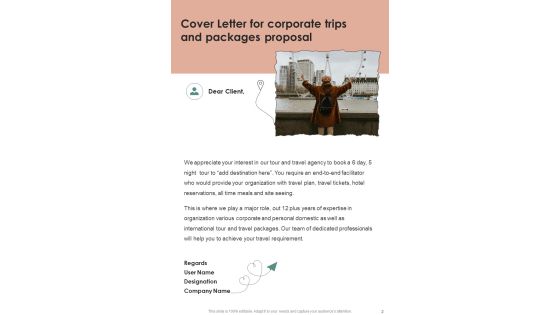 Corporate Trips And Packages Proposal Example Document Report Doc Pdf Ppt Slide02