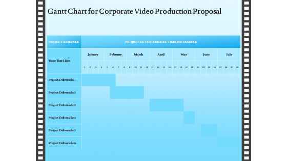 Corporate Video Gantt Chart For Corporate Video Production Proposal Ppt Gallery Outline PDF