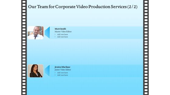 Corporate Video Our Team For Corporate Video Production Services Ppt Styles Visuals PDF