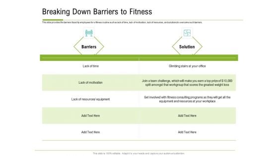 Corporate Wellness Consultant Breaking Down Barriers To Fitness Brochure PDF Corporate Wellness Consultant Breaking Down Barriers To Fitness Brochure PDF