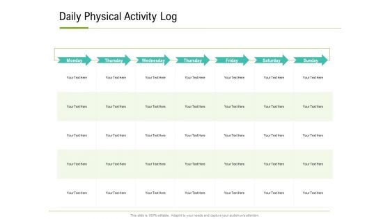 Corporate Wellness Consultant Daily Physical Activity Log Diagrams PDF