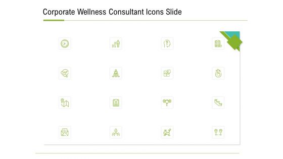 Corporate Wellness Consultant Icons Slide Diagrams PDF
