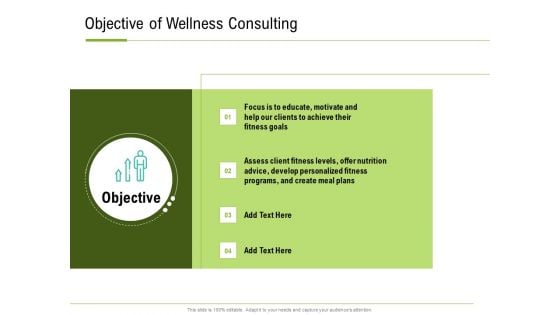 Corporate Wellness Consultant Objective Of Wellness Consulting Elements PDF
