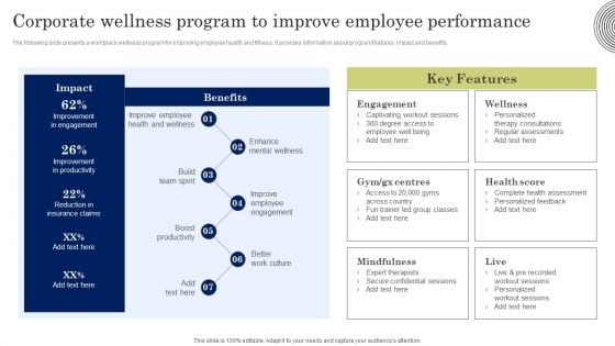 Corporate Wellness Program To Improve Employee Performance Microsoft PDF