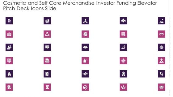 Cosmetic And Self Care Merchandise Investor Funding Elevator Pitch Deck Icons Slide Brochure PDF