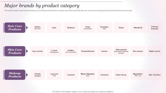 Cosmetics And Skin Care Company Profile Major Brands By Product Category Professional PDF Cosmetics And Skin Care Company Profile Major Brands By Product Category Professional PDF