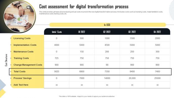 Cost Assessment For Digital Transformation Process Introduction PDF