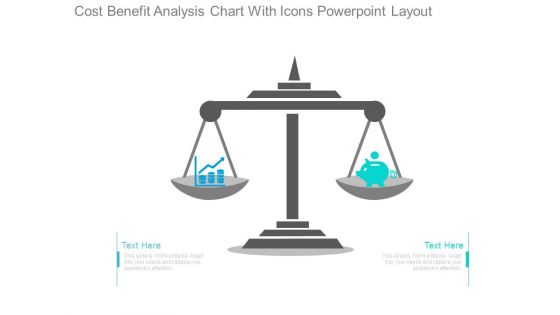 Cost Benefit Analysis Chart With Icons Powerpoint Layout