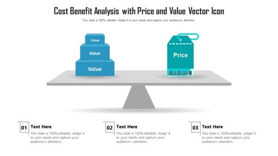 Cost Benefit Analysis With Price And Value Vector Icon Ppt Visual Aids PDF