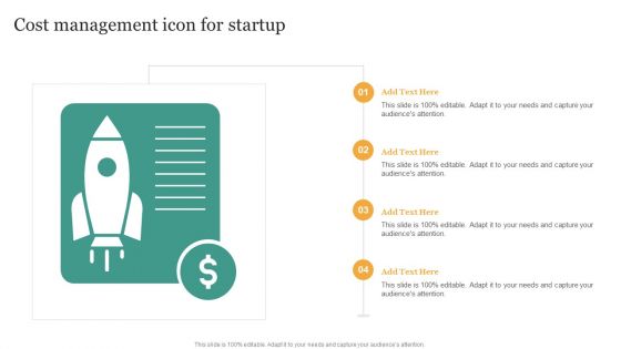 Cost Management Icon For Startup Sample PDF