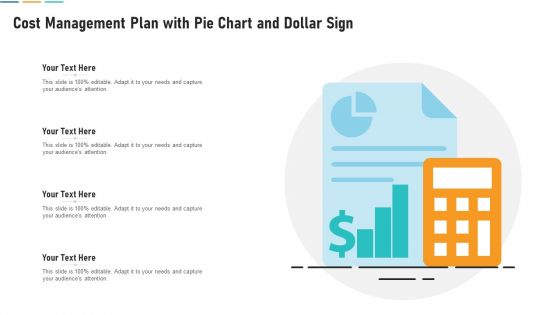 Cost Management Plan With Pie Chart And Dollar Sign Mockup PDF