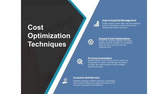 Cost Optimization Techniques Ppt PowerPoint Presentation Portfolio Professional