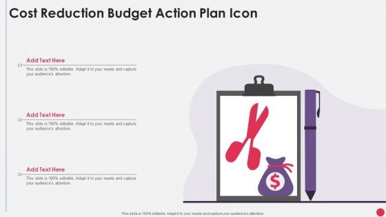 Cost Reduction Budget Action Plan Icon Inspiration PDF