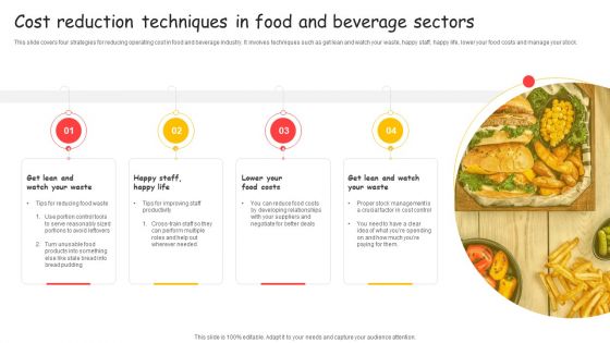 Cost Reduction Techniques In Food And Beverage Sectors Ppt Inspiration Slideshow PDF