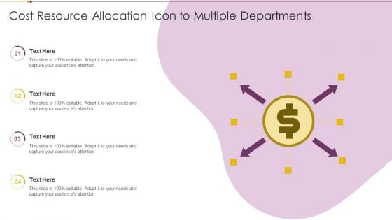 Cost Resource Allocation Icon To Multiple Departments Graphics PDF