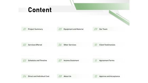 Cost Savings To A Company Content Slides PDF