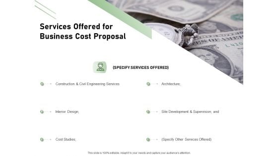 Cost Savings To A Company Services Offered For Business Cost Proposal Formats PDF Cost Savings To A Company Services Offered For Business Cost Proposal Formats PDF