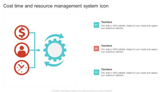 Cost Time And Resource Management System Icon Template PDF