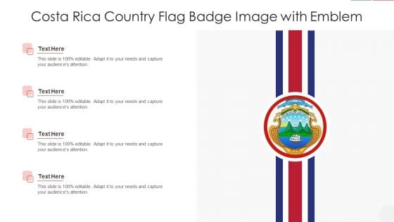 Costa Rica Country Flag Badge Image With Emblem Professional PDF