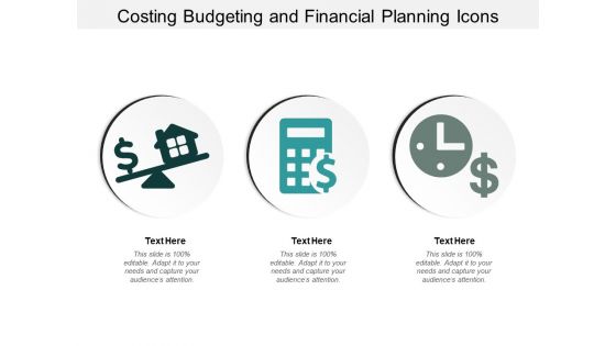 Costing Budgeting And Financial Planning Icons Ppt PowerPoint Presentation Inspiration Example Topics