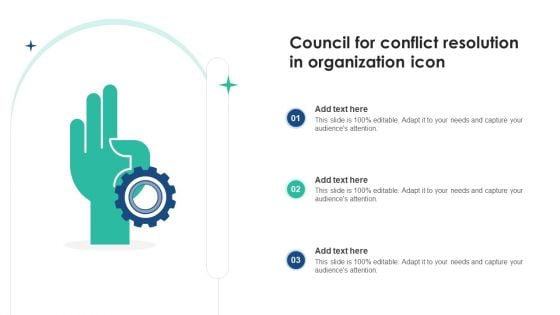 Council For Conflict Resolution In Organization Icon Sample PDF