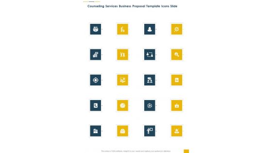Counseling Services Business Proposal Template Icons Slide One Pager Sample Example Document Counseling Services Business Proposal Template Icons Slide One Pager Sample Example Document