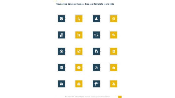 Counseling Services Business Proposal Template Icons Slide One Pager Sample Example Document