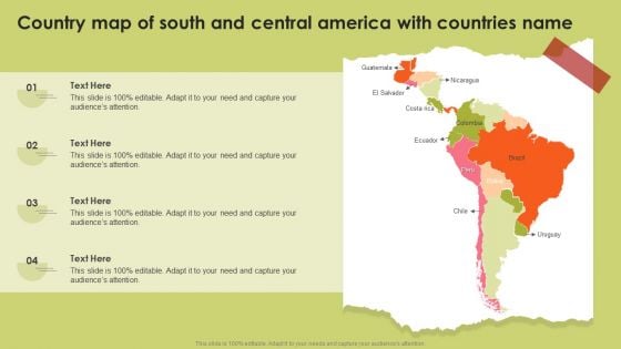 Country Map Of South And Central America With Countries Name Icons PDF Country Map Of South And Central America With Countries Name Icons PDF