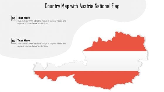 Country Map With Austria National Flag Ppt PowerPoint Presentation Gallery Portrait PDF