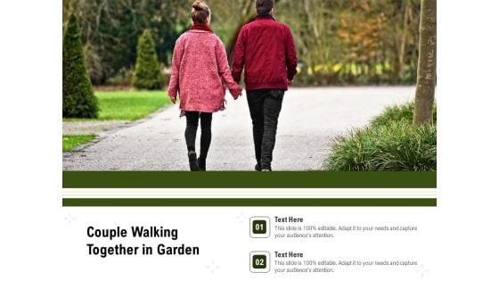 Couple Walking Together In Garden Ppt PowerPoint Presentation Gallery Format Ideas PDF