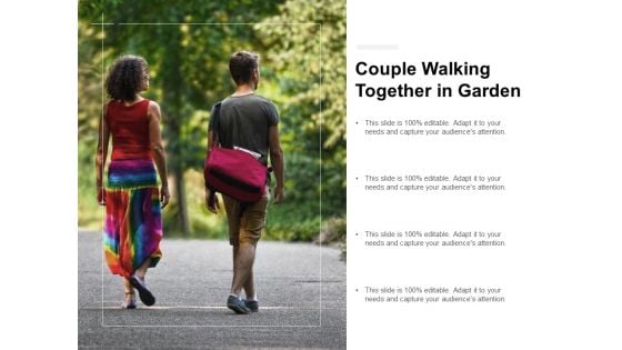 Couple Walking Together In Garden Ppt PowerPoint Presentation Infographics Graphics