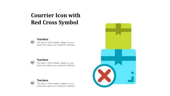 Courrier Icon With Red Cross Symbol Ppt PowerPoint Presentation Gallery Graphics Download PDF