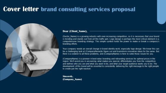 Cover Letter Brand Consulting Services Proposal Ppt PowerPoint Presentation Gallery Demonstration PDF