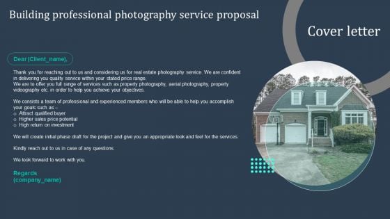 Cover Letter Building Professional Photography Service Proposal Sample PDF