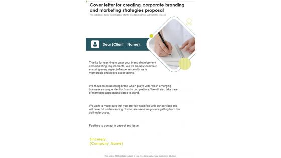 Cover Letter Creating Corporate Branding Marketing Strategies One Pager Sample Example Document