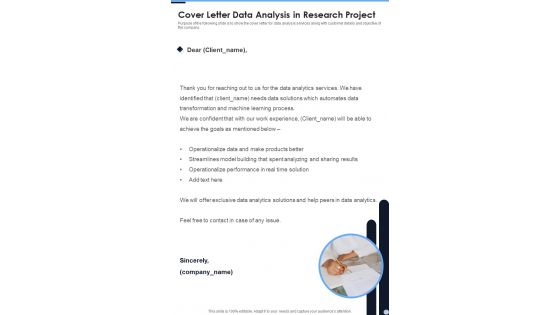 Cover Letter Data Analysis In Research Project One Pager Sample Example Document