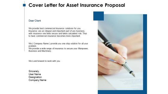 Cover Letter For Asset Insurance Proposal Ppt PowerPoint Presentation Slides Graphics Template