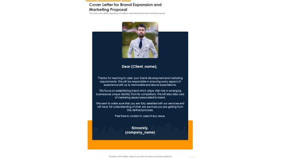 Cover Letter For Brand Expansion And Marketing Proposal One Pager Sample Example Document Cover Letter For Brand Expansion And Marketing Proposal One Pager Sample Example Document
