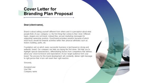 Cover Letter For Branding Plan Proposal Ppt Professional Outfit PDF