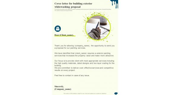 Cover Letter For Building Exterior Whitewashing Proposal One Pager Sample Example Document Cover Letter For Building Exterior Whitewashing Proposal One Pager Sample Example Document