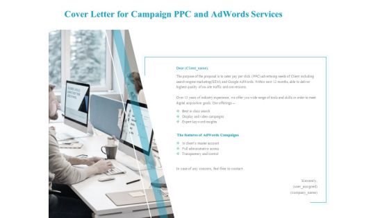 Cover Letter For Campaign PPC And Adwords Services Guidelines PDF