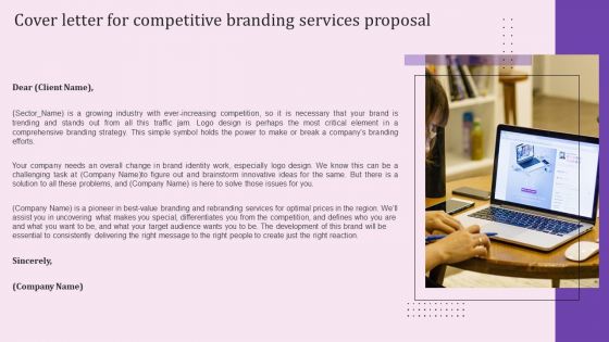 Cover Letter For Competitive Branding Services Proposal Mockup PDF