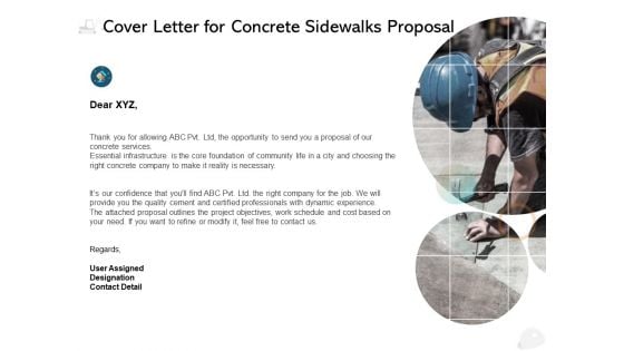 Cover Letter For Concrete Sidewalks Proposal Ppt PowerPoint Presentation File Backgrounds