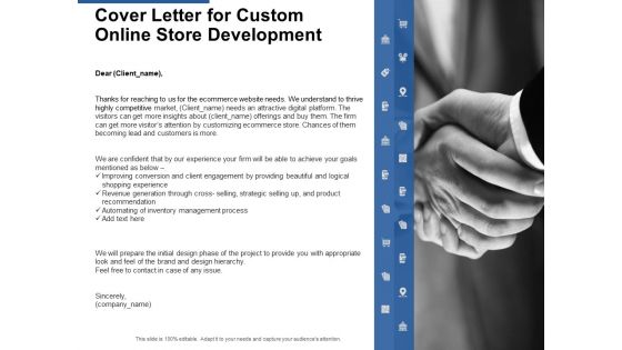 Cover Letter For Custom Online Store Development Ppt PowerPoint Presentation Designs Download