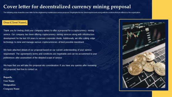 Cover Letter For Decentralized Currency Mining Proposal Brochure PDF