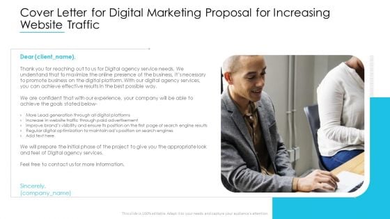 Cover Letter For Digital Marketing Proposal For Increasing Website Traffic Template PDF Cover Letter For Digital Marketing Proposal For Increasing Website Traffic Template PDF